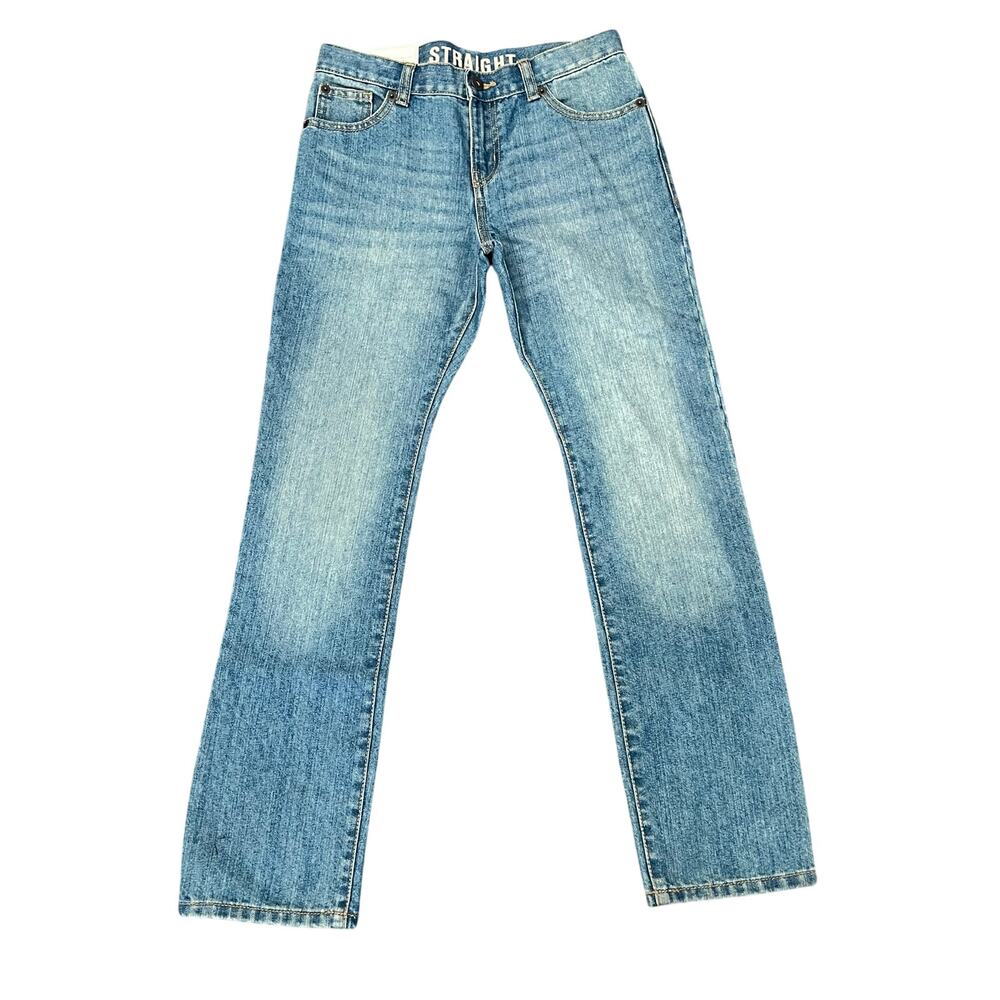 NWT Crazy 8 Jeans Boys Sz 12 Straight Leg Adj Waist Blue Denim New Stretch NEW